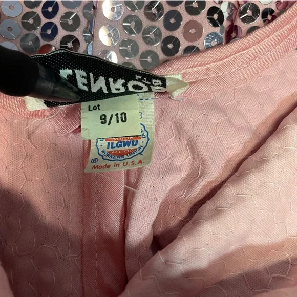 Vintage Glenrob Pink Sequin Bodycon Open Back Mini Dress - Picture 6 of 7